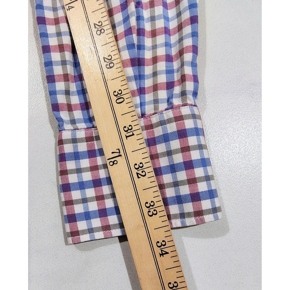 Carolina Herrera Men's Shirt Button Down Size 15 1/2 Cotton Plaid Multicolor M - Picture 11 of 13